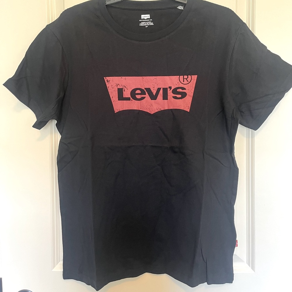 Levi’s Men’s Shortsleeves Crewneck Red Logo T-shirt Tee Size S